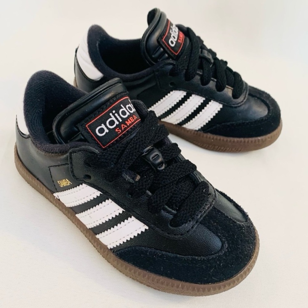 adidas Kids Samba Sneakers Black White Brown Sole